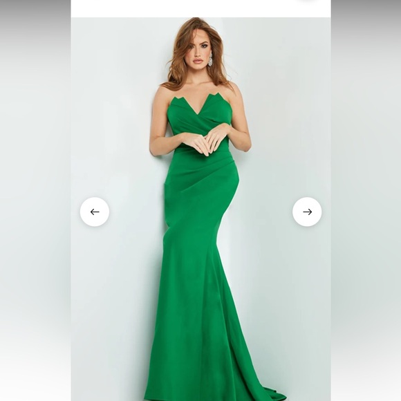 Jovani 06403 Black Ruched Dress without Wrap - Picture 2 of 14